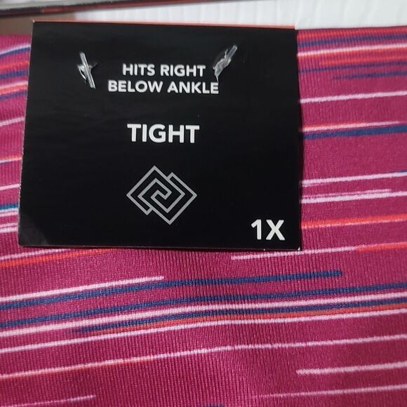 Zelos Curvy tight striped workout yoga leggings  Sz 1X  NWT - Picture 8 of 10